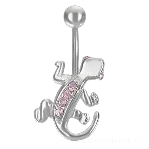Piercing ještěrka se zirkony 825