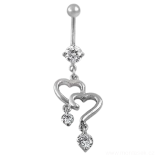 Piercing ocel do pupíku srdce