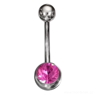 Piercing ocel do pupíku růžový 61
