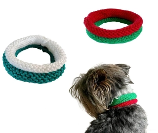 Pletený ozdobný obojek pro malé psy a kočky