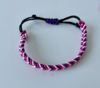 Macrame náramek pro malého psa nebo paničku růžový