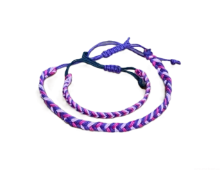 Macrame náramek pro psa i paničku růžový