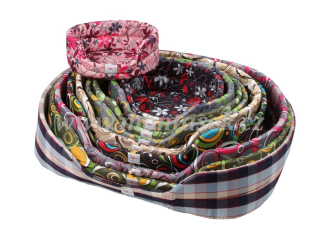 Pelíšek oválný, pro psa 41cm černo červená