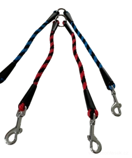Rozdvojka pro psy nylon 6mm červená