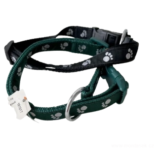 Nylonový obojek tlapky pro psa 20mm černá